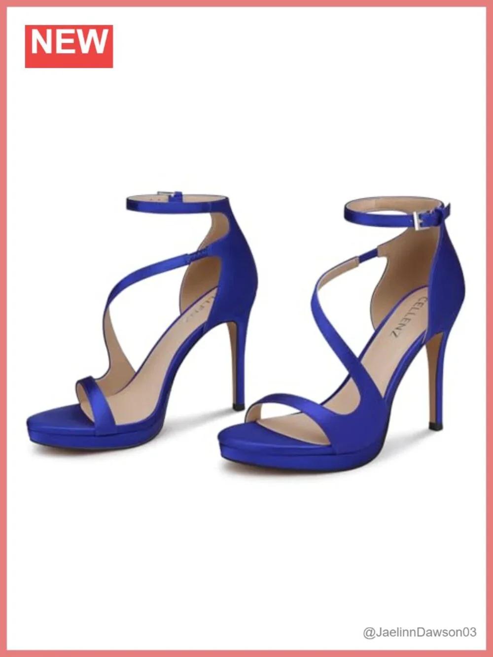 Stiletto Heels for Women 4.3 Inch Platform PU High Heels with Ankle Strap